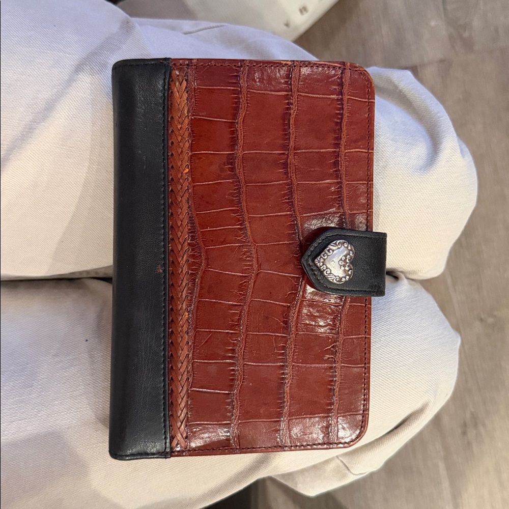 Brighton Red and Black Croc-Embossed Wallet Note Pad Holder